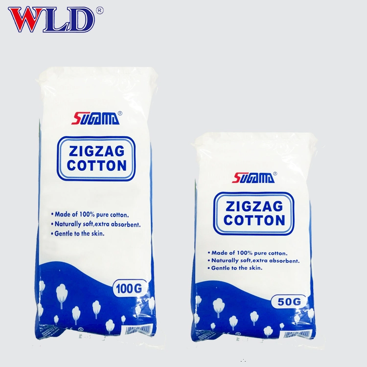 Pure Cotton Hydrophile 50g Zigzag