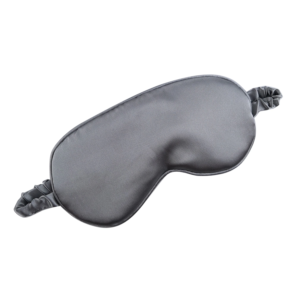 OEM ODM Emulation Silk Grey Eyepatch with Comfortable Hot Pouch Blindfolded Eye Mask Shade Patch Imitated Silk Fabric Eyemask