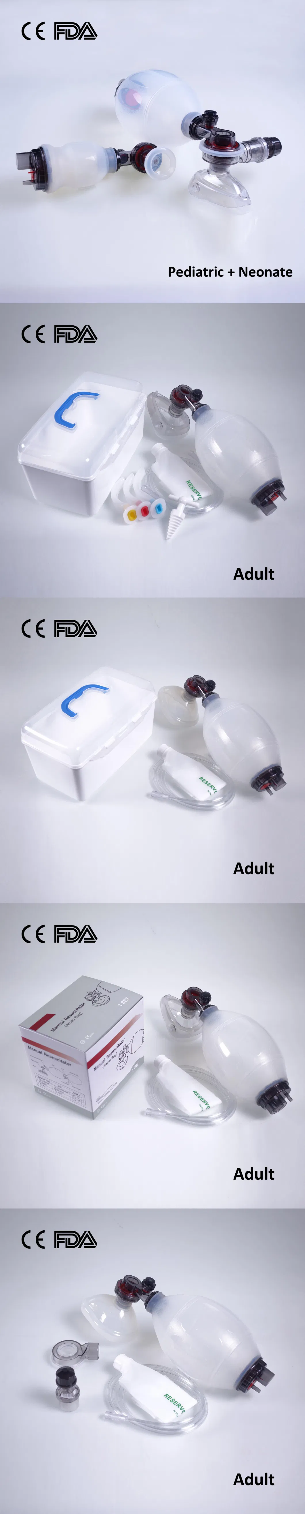 Reusable Medical Silicone Anesthesia Mask Factory Adult L, Size 5# Pear-Shaped Silicone + PC Cover Split Mask with CE FDA
