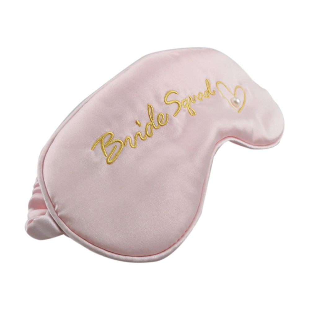 Best Most Comfortable Soft Pure 100 Silk Pink Washable Luxury Sleep Eye Mask Cute Novelty Sleeping Eye Patch with Elegance Embroidery Logo Design Eyemask