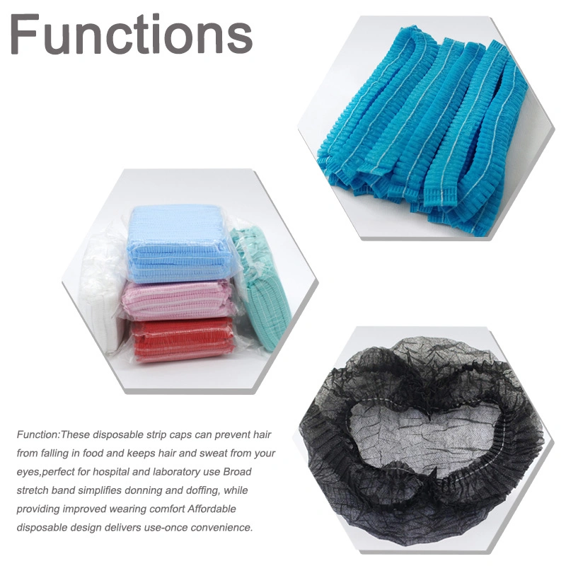 Disposable Bouffant Caps 100 PCS 21inches Hair Net Elastic Dust Cap for Food Service Sleeping Head Cover