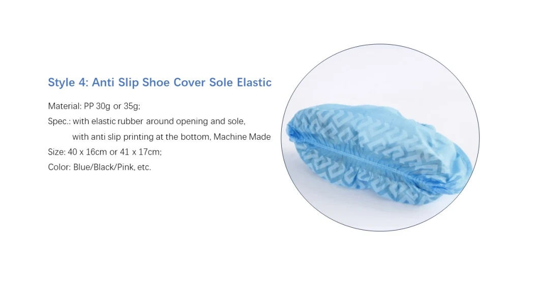 Disposable Non Woven PP+CPE Coated Anti-Slip Waterproof Industry Shoe Cover