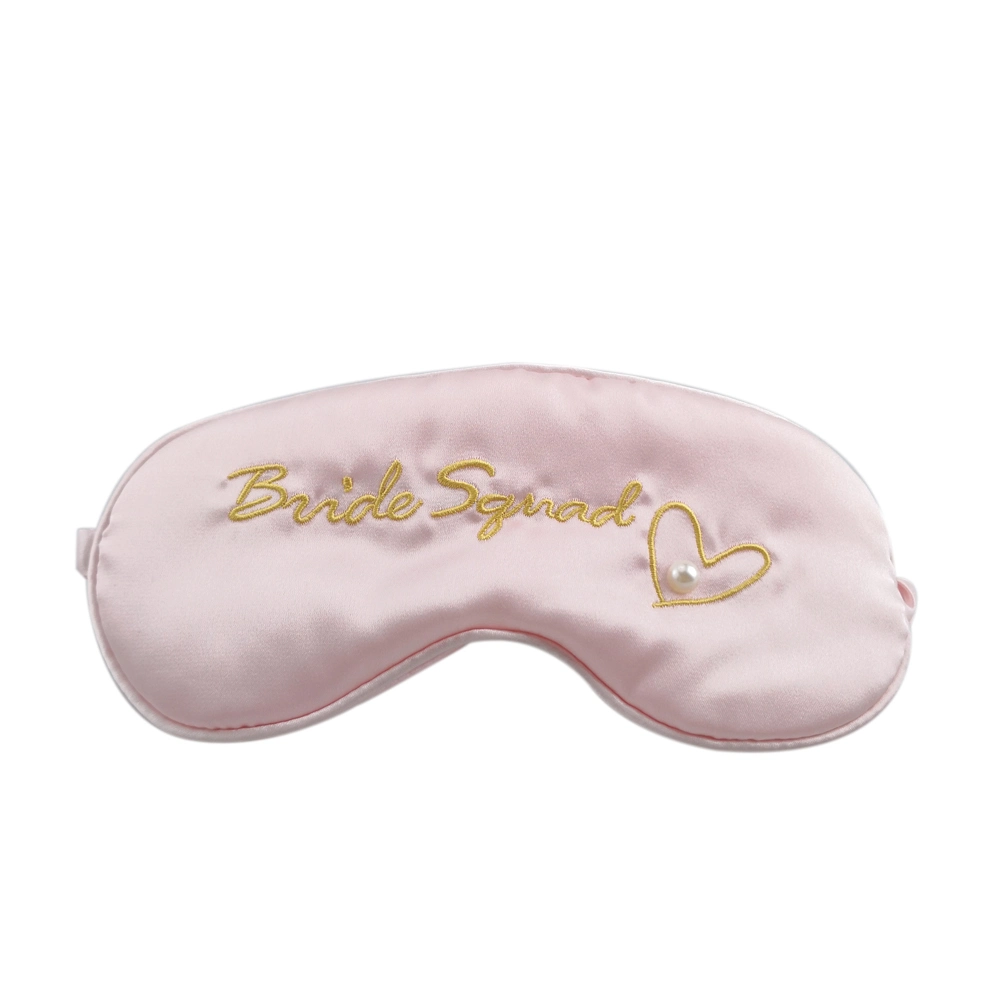 Best Most Comfortable Soft Pure 100 Silk Pink Washable Luxury Sleep Eye Mask Cute Novelty Sleeping Eye Patch with Elegance Embroidery Logo Design Eyemask