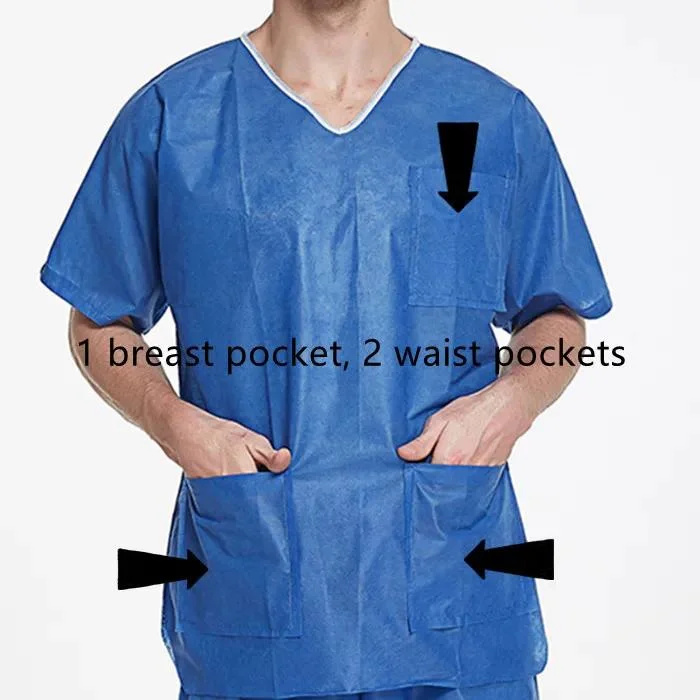 Disposable Nonwoven Surgical Gown SMS PP Uniform Scrub Suit for Nurse or Doctor Hospital Using Gowns