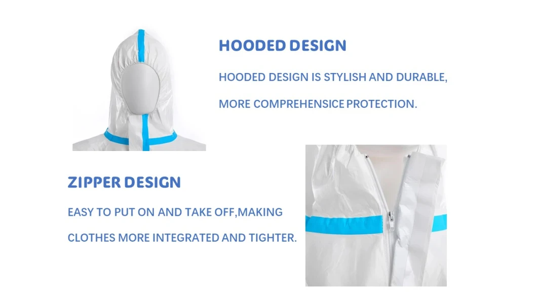 White Microporous Protective Disposable Coverall Type4/5/6, Non Woven PP SMS Waterproof Breathable Overalls, Spray Painting Workwear Clothing PPE Suit
