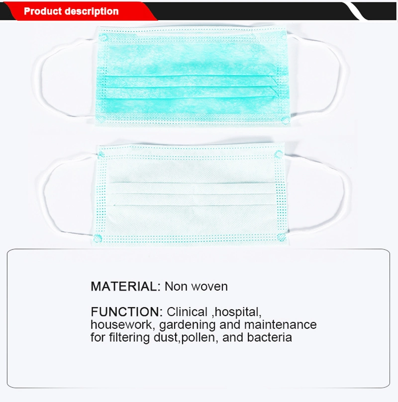 Wholesale Three Layers Protective Non Woven Fabrics Face Mask Disposable Face Mask