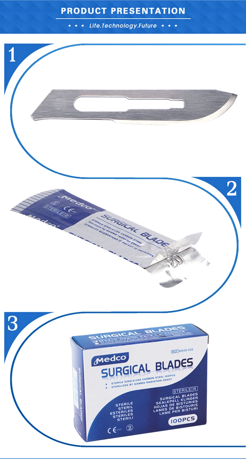 Disposable Surgical Scalpel with Stainless Steel Blade/Pack