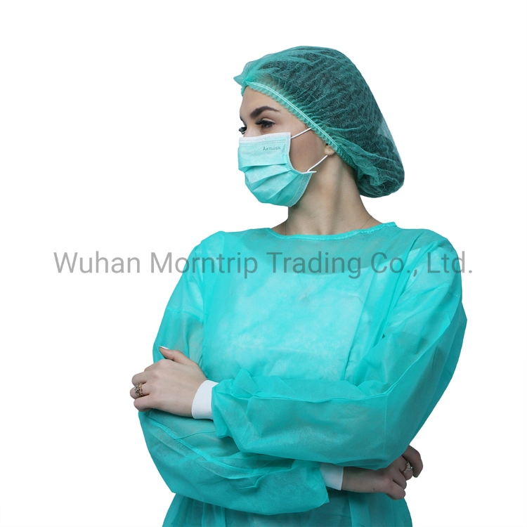 CE ISO Green Medical Disposable Non Woven Strip Clip Cap Bouffant Head Cover Hair Net Cap