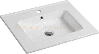 Modern Cabinet Countertop Rectangular Wash Hand Bathroom Sink Sanitaryware Basin