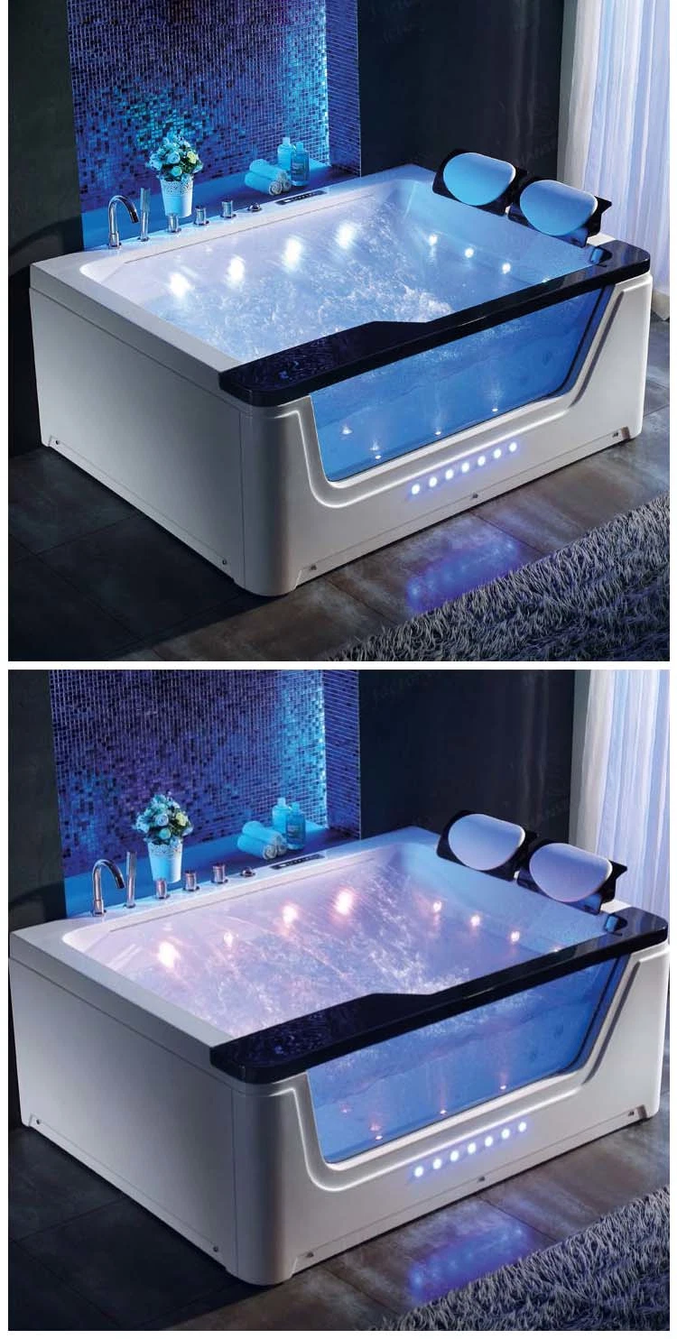 2 Person Whirlpool Acrylic Massage Bathtub Hotel Luxury Bath Freestanding Hydromassage