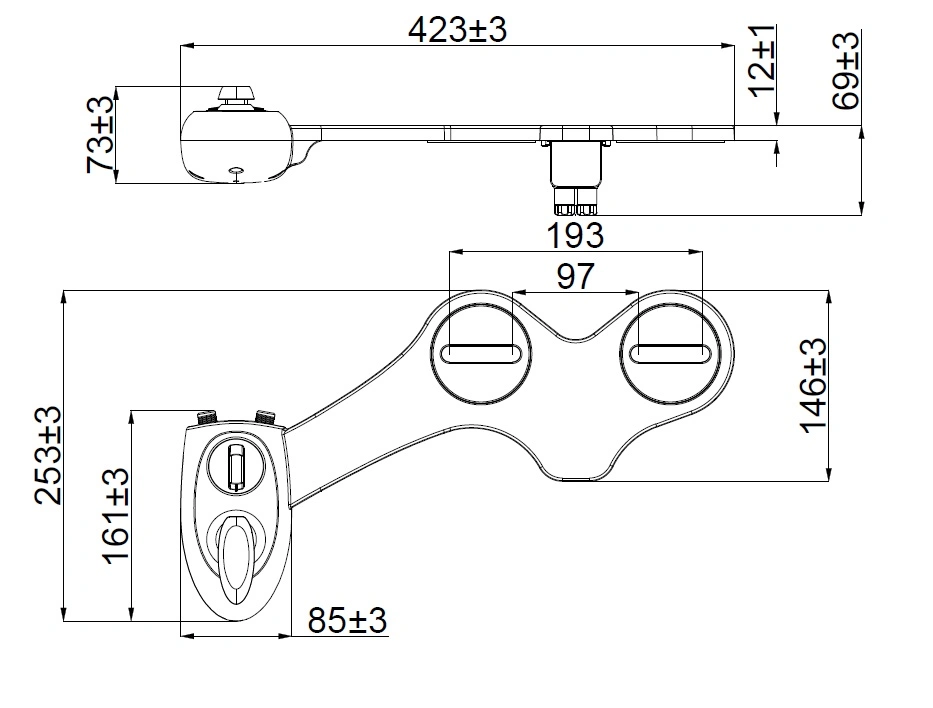 Women Care Self Cleaning Manual Toilet Seat Bidet(HB7861)