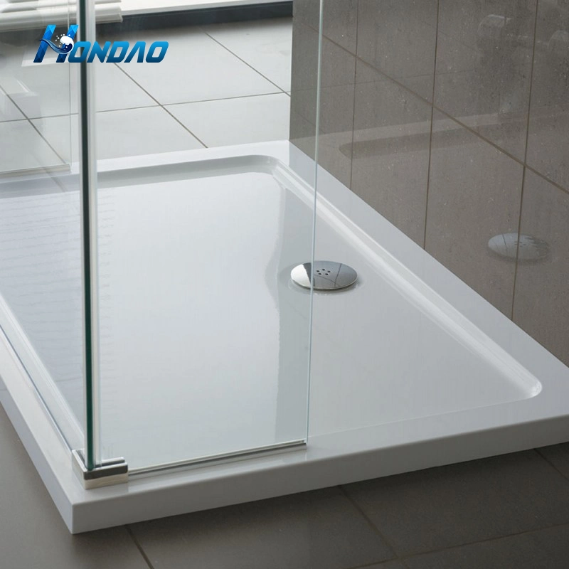 Hotel Bathroom Artificial Stone Cast Marble Rectangular Solid Surface Shower Base