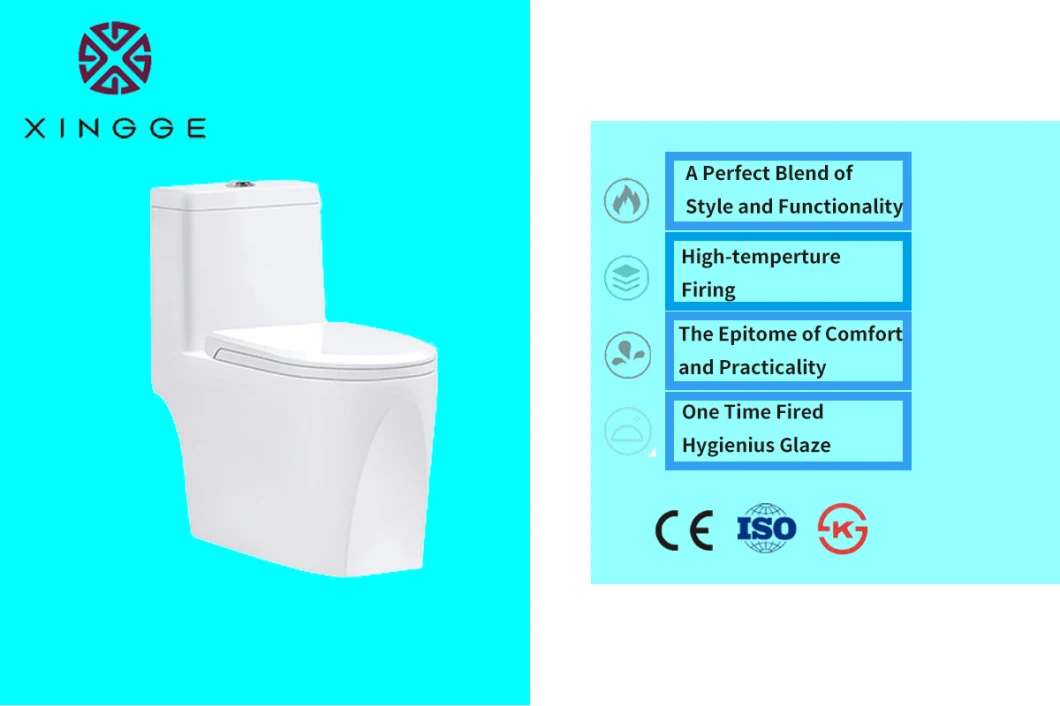 Bathroom Ceramic Washdown Flush Wc Toilet White Bathroom Toilet Self-Clean Water Closet Ceramic One Piece Toilet