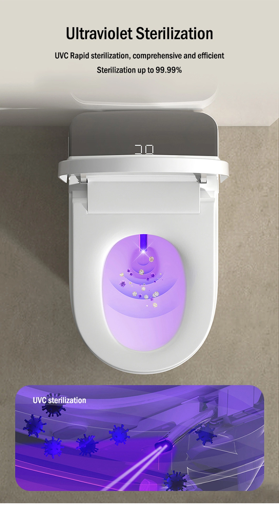 Auto Sensor Flush Open Electric Bathroom One Piece Smart Wc Toilet Bowl Automatic Intelligent Toilet