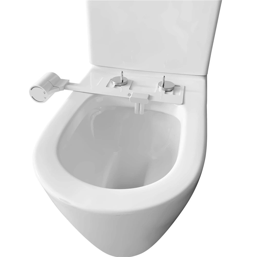 Round Shape Easy to Install Non-Electric Dual Nozzle Toilet Seat Fresh Water Spray Bidet