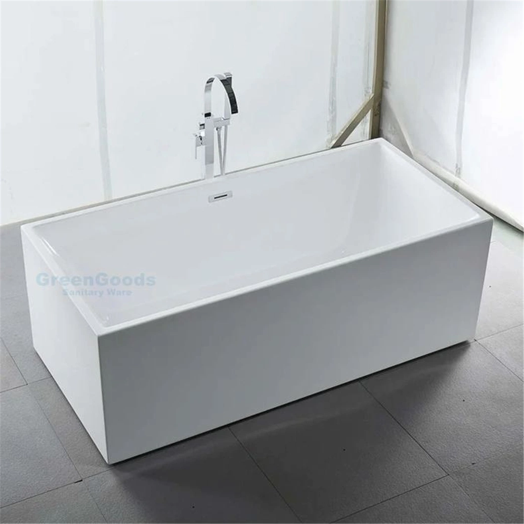 Greengoods Bath Factory Japanese Soaking Deep Square Shower Bathtub