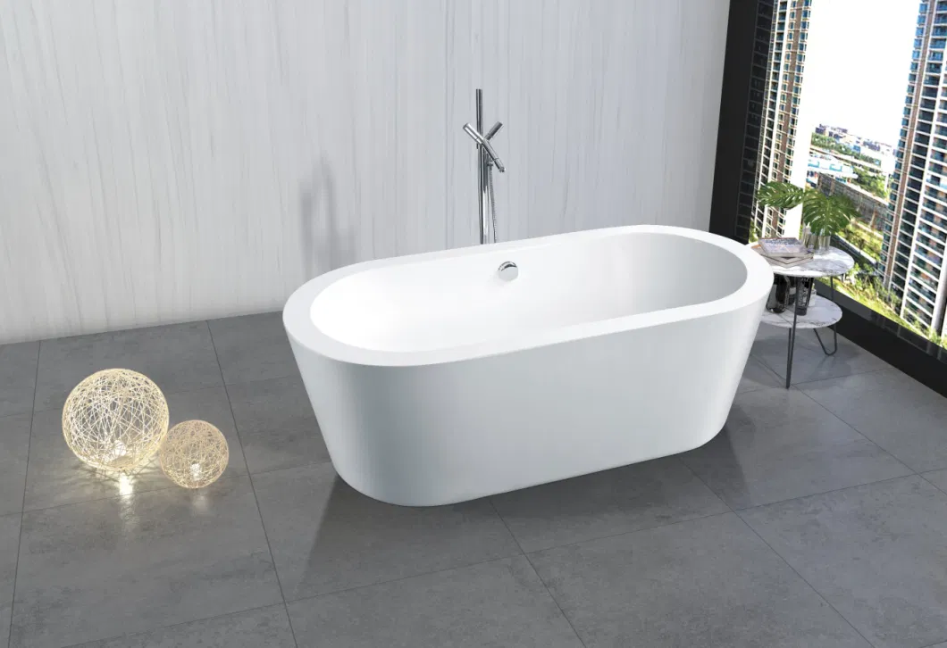 Hot Sale Modern Design Bath Tub White Free Standing Alone Soaking Acrylic Bathtubs