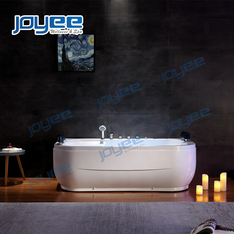 Joyee Factory Price Indoor 2 Persons Acrylic SPA Soaking Tub Whirlpool Bathtub with LED Lights