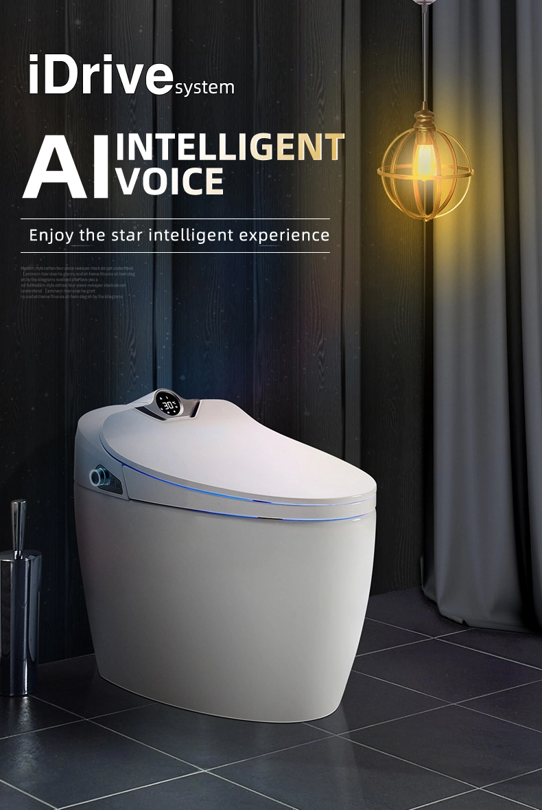 2023 High Tech Floor Standing Ceramic Smart Toilet Hotel Bathroom Remote Control Intelligent One Piece Automated Toilet