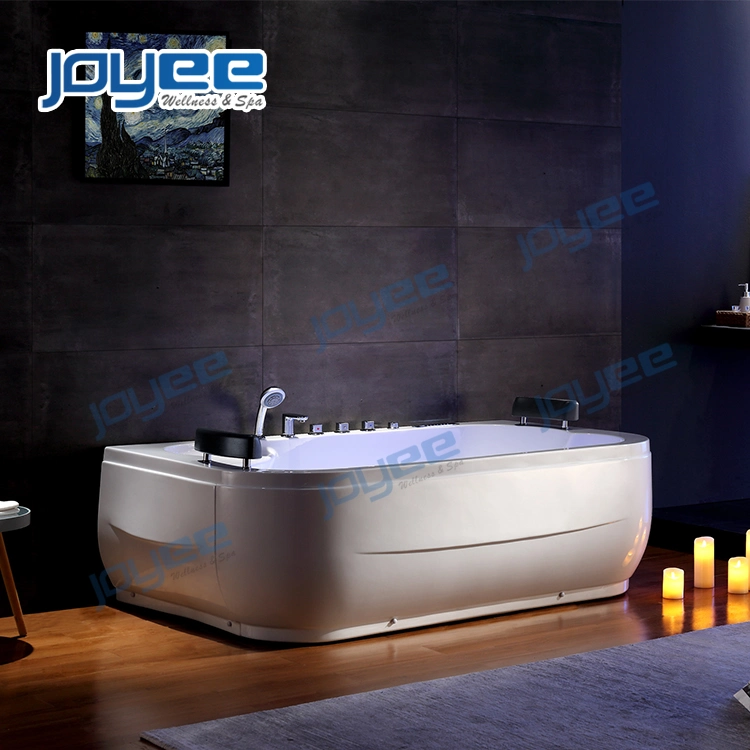 Joyee Factory Price Indoor 2 Persons Acrylic SPA Soaking Tub Whirlpool Bathtub with LED Lights