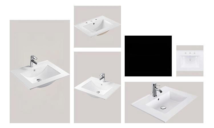 Sanitary Ware Cabinet Bathroom Vanity Ceramic Sink Rectangular Wash Basin