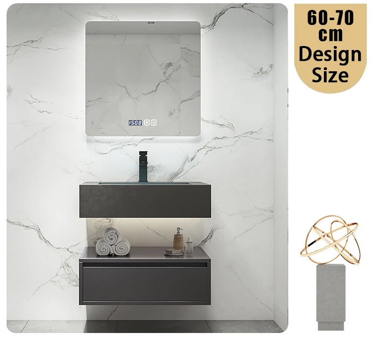 Hotel Wash Basin Marble Bathroom Vanity Stone Cabinets with Mirror