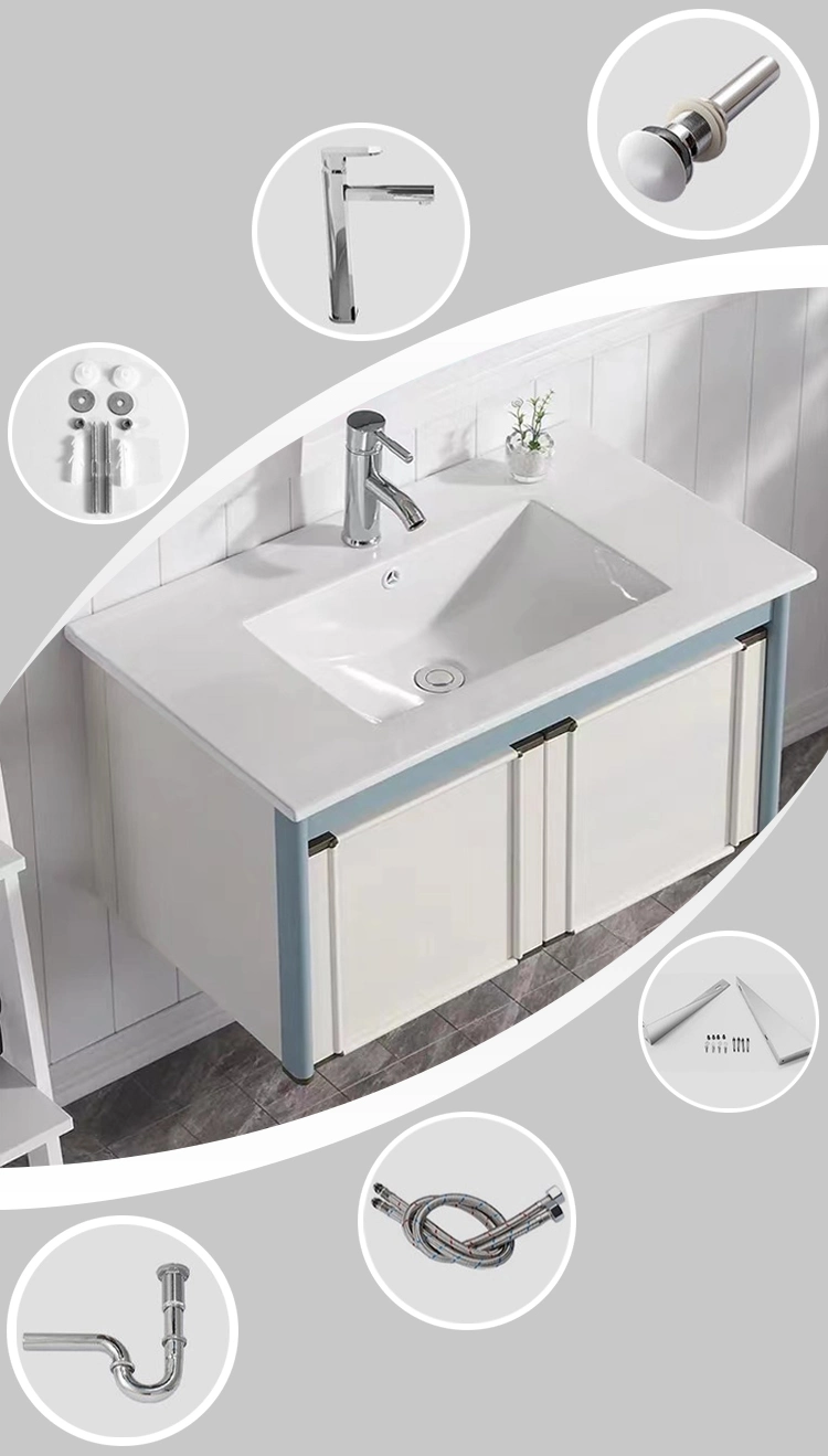 Sanitary Ware Cabinet Bathroom Vanity Ceramic Sink Rectangular Wash Basin