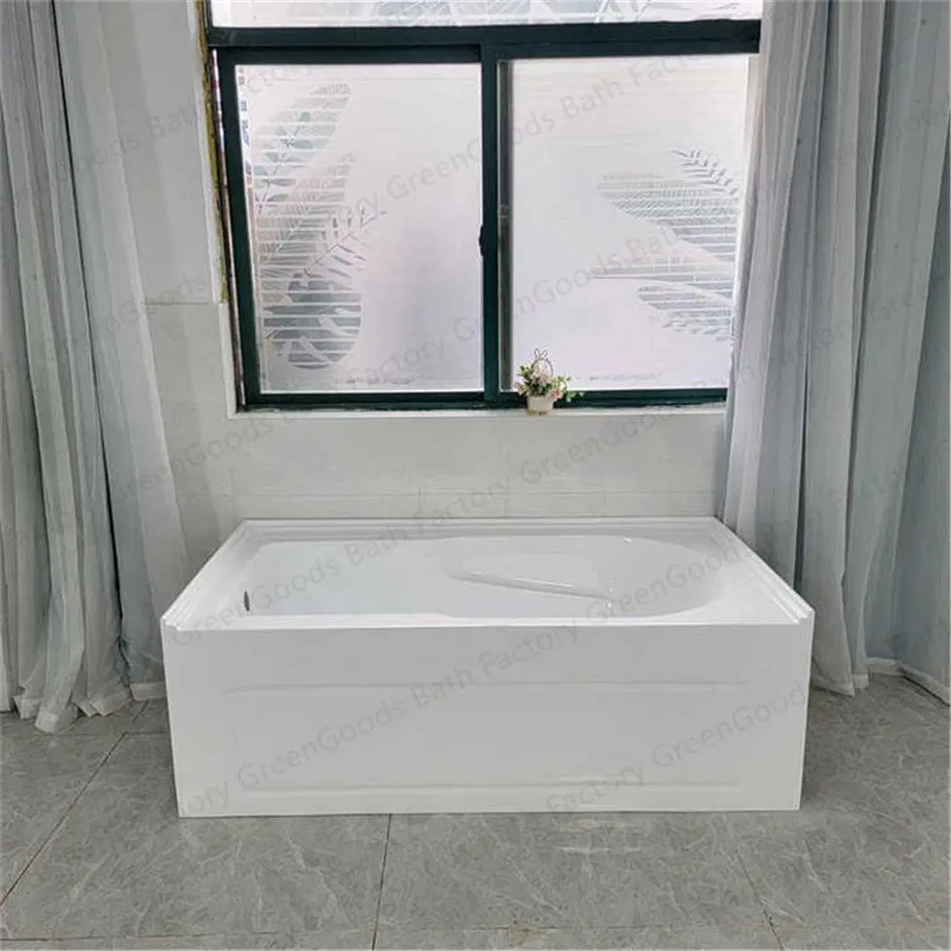 CE Wholesale Low Price 60 Inch Soaking Tub Simple Type Durable Home Two Person Soaker White Acrylic Fiberglass Drop in Bathtubs