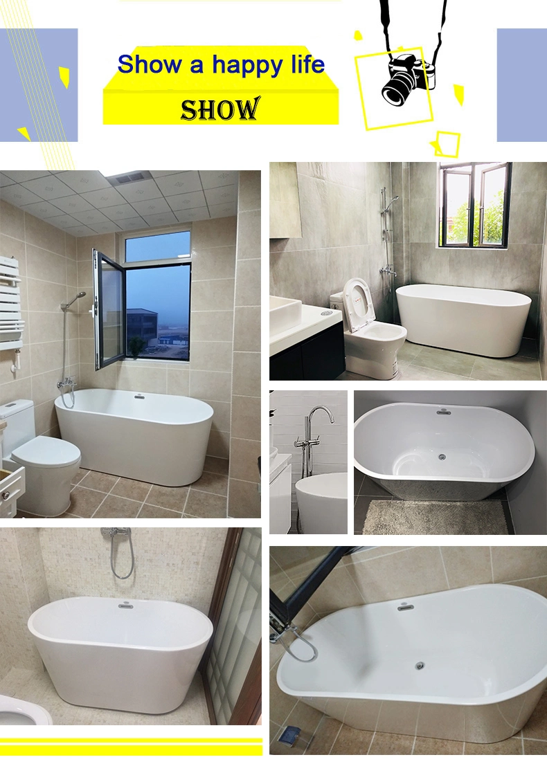 High Quality Modern Soaking Shower Freestanding Deep Acrylic Bathtub