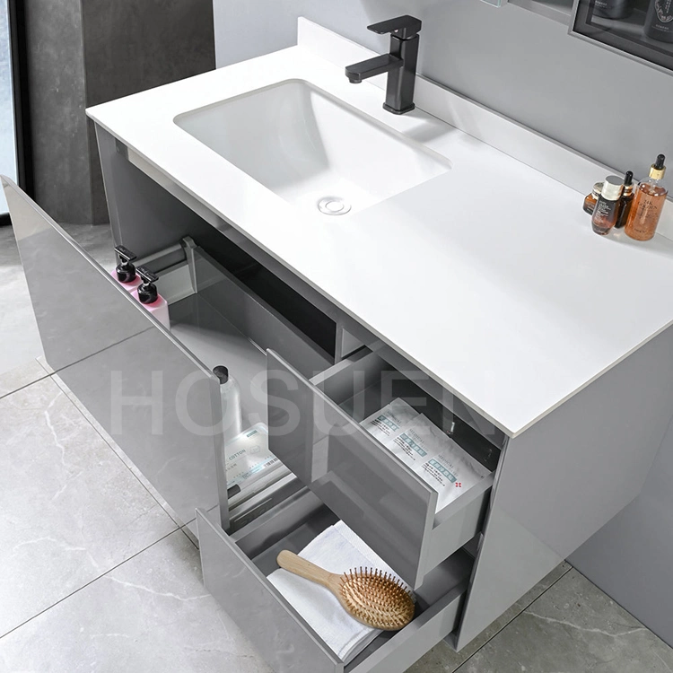 Bathroom Sintered Stone Integrated Basin Combination Hidden Hand Washing Washbasin Cabinet Wash Table Mirror Bathroom Cabinet