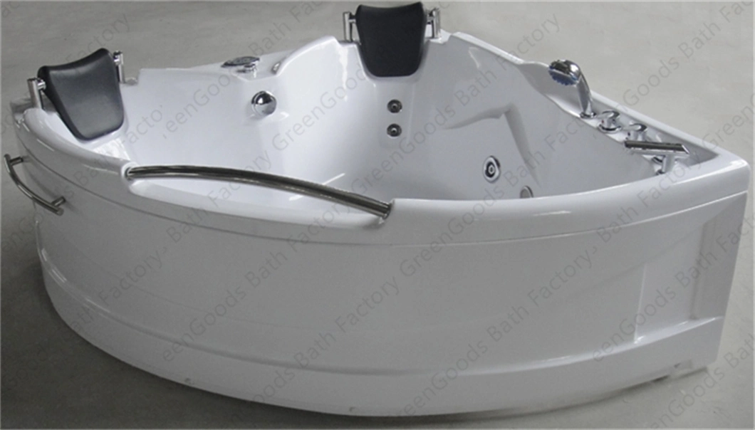 CE Acrylic Corner Bath Tub Double Size SPA Bubble Whirlpool Massage Bathtubs
