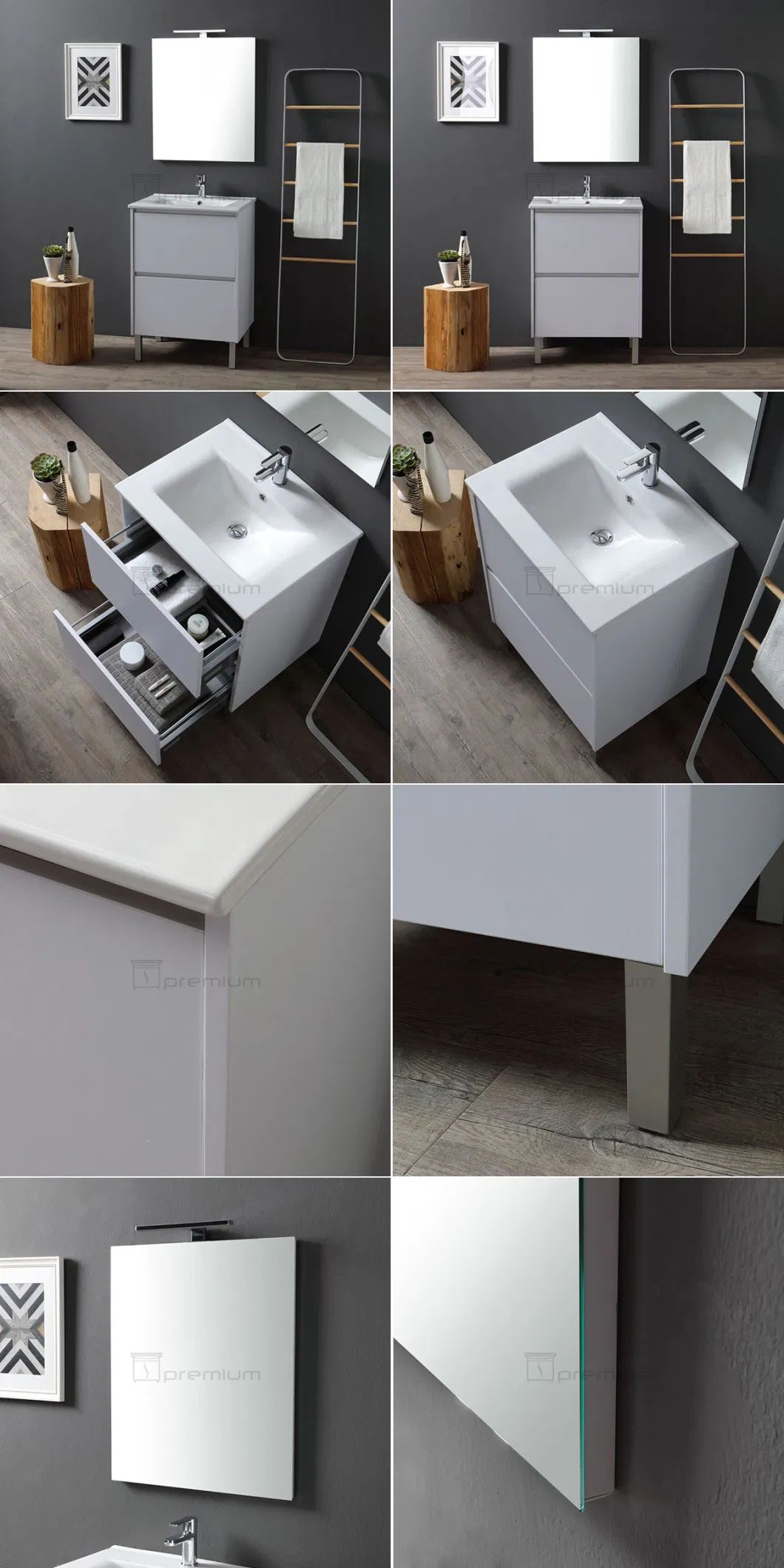 Wholesale Floor Standing MDF Bathroom Vanity Cabinet Floor Mounted Bathroom Furniture