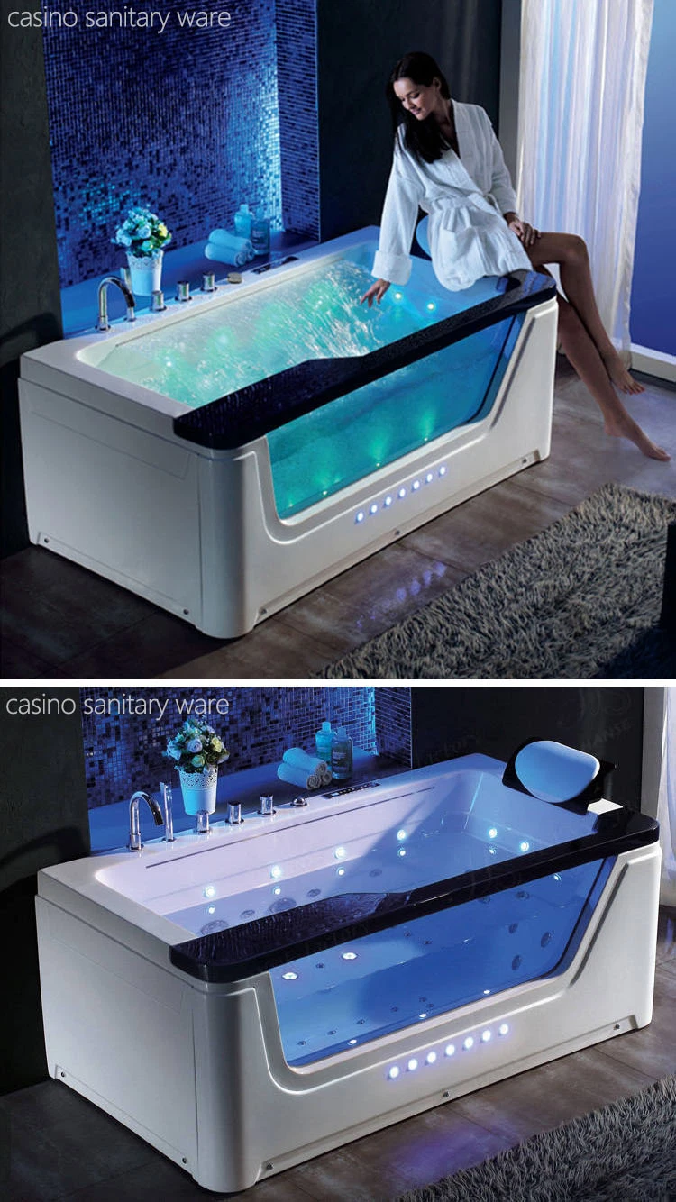 2 Person Whirlpool Acrylic Massage Bathtub Hotel Luxury Bath Freestanding Hydromassage