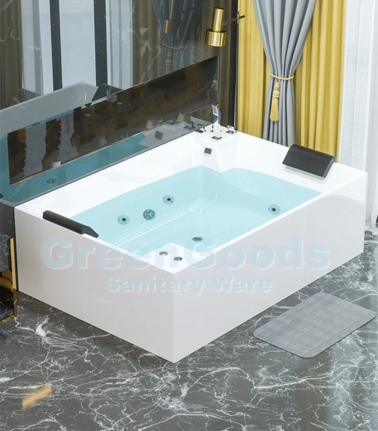 CE Air Whirlpool Combo SPA Massage Bathroom Couples Bathtub Acrylic Lucite Shell Two Person Hydromassage Jet Surfing Tub