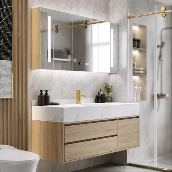 Light Luxury Toilet Rock Board Bathroom Cabinet Combination Modern Simple Hand Wash Basin Wash Basin Wash Table Mirror Cabinet