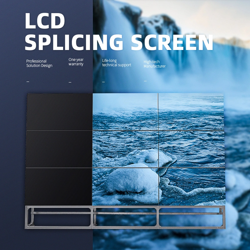 Indoor 4K Monitor Digital Advertising LCD Panel Splicing Screen Cabinet 55 Inch 3.5mm Video Wall