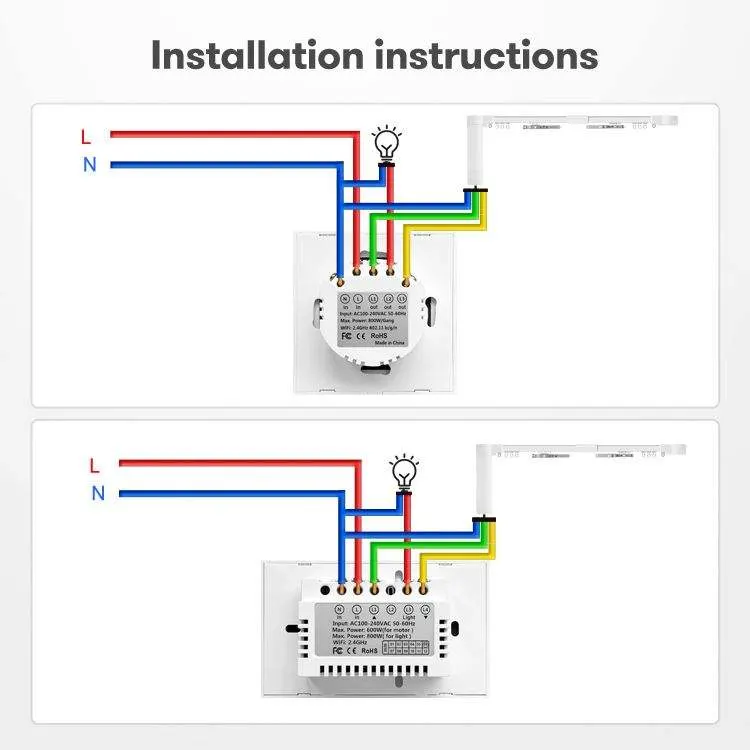 Tuya Us/EU Smart Home Crystal Class Panel Wall Switch WiFi Touch Roller Shutter Curtain Light Switch for Electric Curtain Motor