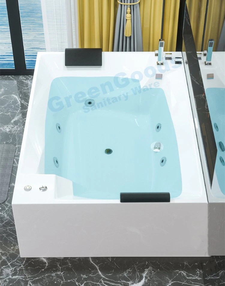 CE Air Whirlpool Combo SPA Massage Bathroom Couples Bathtub Acrylic Lucite Shell Two Person Hydromassage Jet Surfing Tub