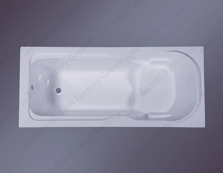 CE Greengoods Factory Custom Size 1200mm Durable White Acrylic Adults Small Bath Tubs Rectangle Soaking Drop in Bathtub