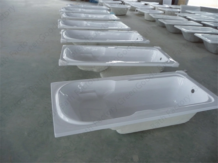 CE Greengoods Factory Custom Size 1200mm Durable White Acrylic Adults Small Bath Tubs Rectangle Soaking Drop in Bathtub