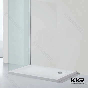 Kingkonree High End Black Resin Solid Surface Stone Bathroom Shower Trays