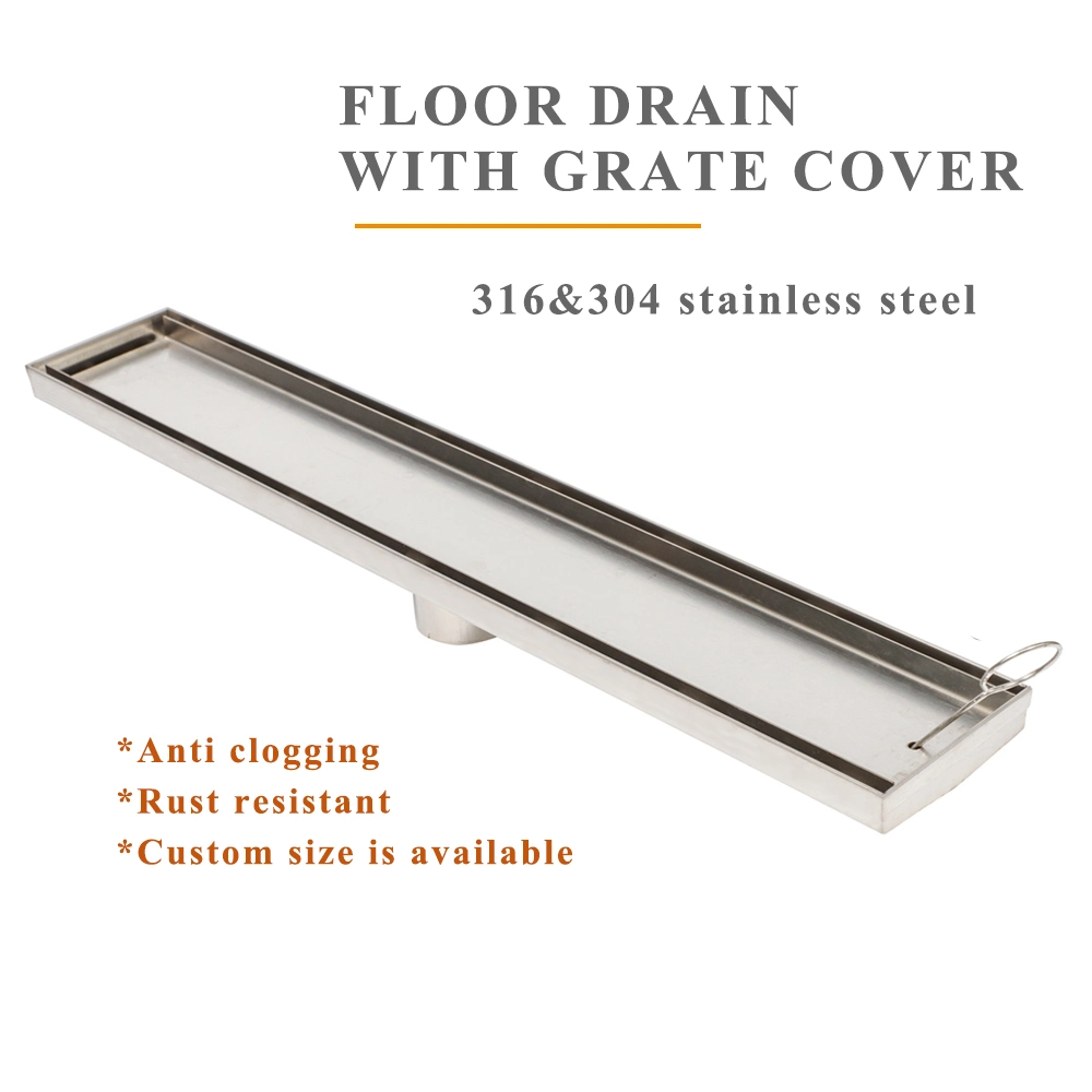 Stainless Steel Tile Insert Linear Shower Drain Size Custom Drip Tray with Drain Good Quality Wholesale Tile Insert Drain