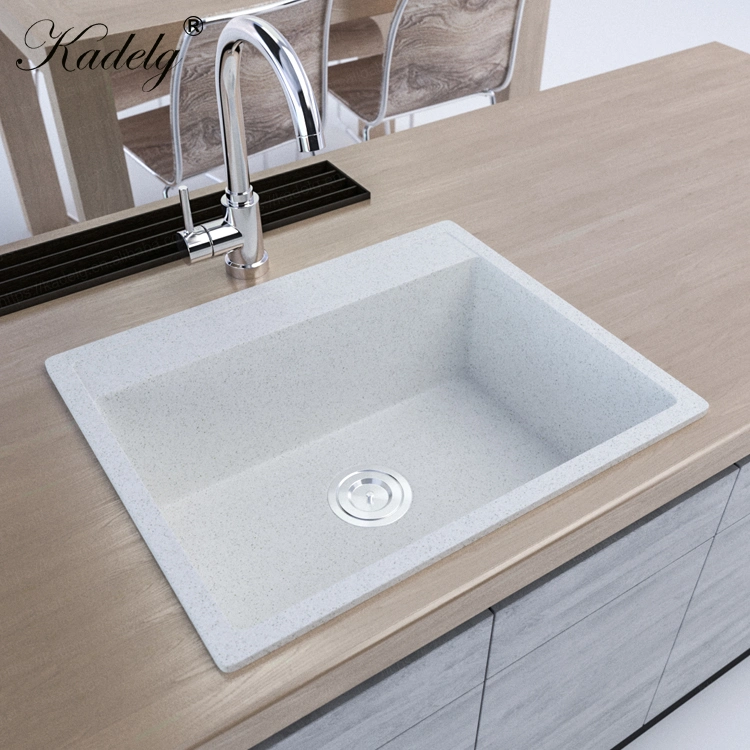 Custom Anti-Scratch Quartz Composite White Kitchen Sink