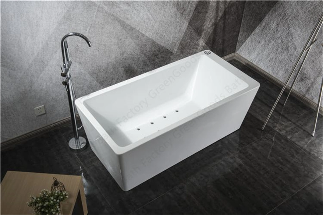 CE Modern Acrylic Freestanding Tub Jet Waterfall Massage Bathtub