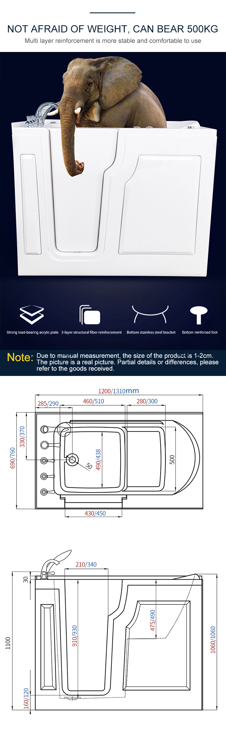 Apartment Soaking Center Safety Tub Lowes Walk in Bathtub with Shower