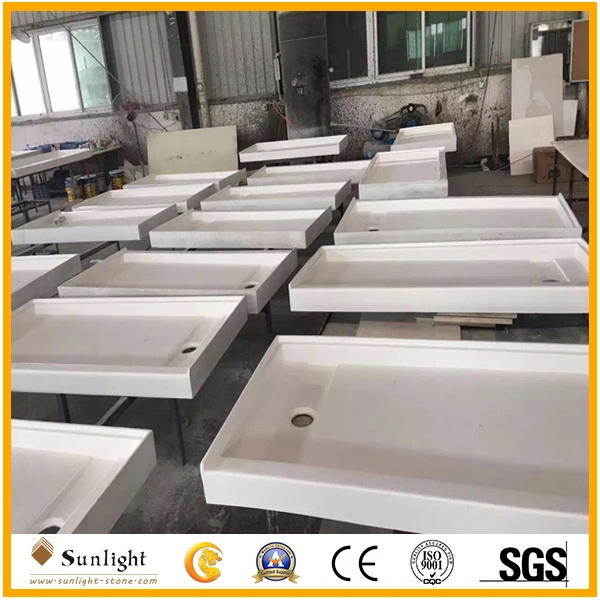 36X36 Artificial Cultured Marble Solid Surface Stone Shower Pan Base for Hotel