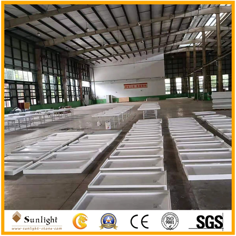 Customize Solid Surface Non-Slip Cultured Marble/SMC Shower Panel SMC Shower Pan/Shower Base/Shower Tray for Hotel Bathroom