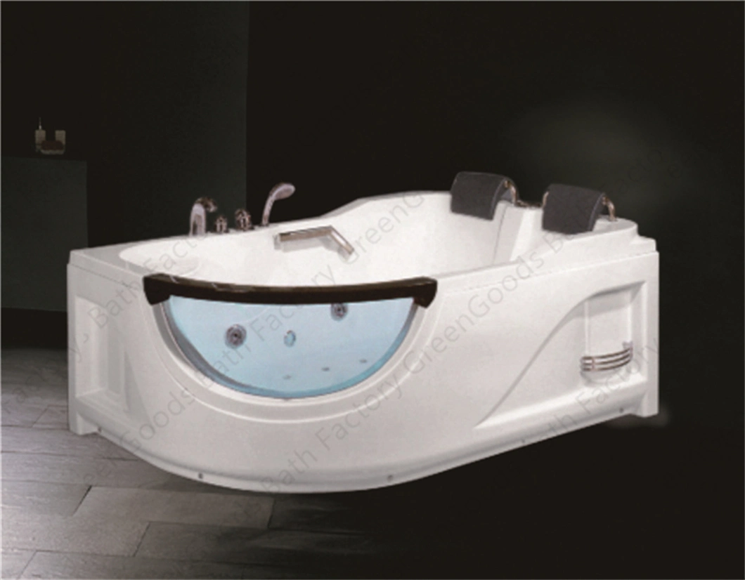 CE Custom Acrylic Whirlpool Bath Tub Jets Massage Corner Bathtub with Shower