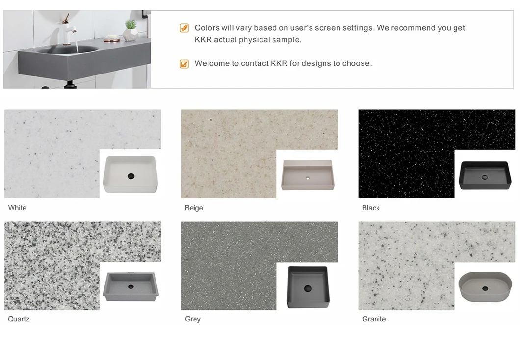Resin Stone Solid Surface Undermount Kitchen Composite Granite Sink