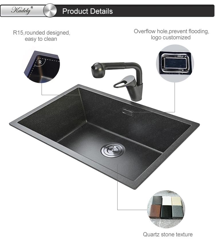 Manufactory Direct Top Mount Grey Double Bowl Rectangular Composite Granite Sink Bowl with Cup Rinser Kitchen Sinks